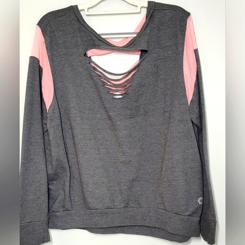 ProPlayer Slashed Sweat Shirt with pink criss-cross back XL